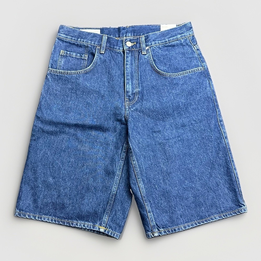Zara Man Baggy Fit Denim Shorts Blue Washed Mens 31x13Y2k Skater Jorts NEW